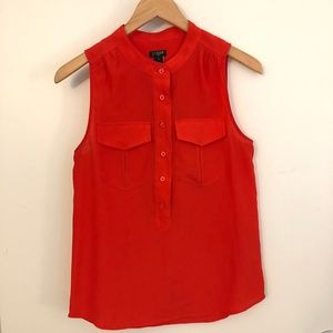 J. Crew Red Sleeveless Blouse